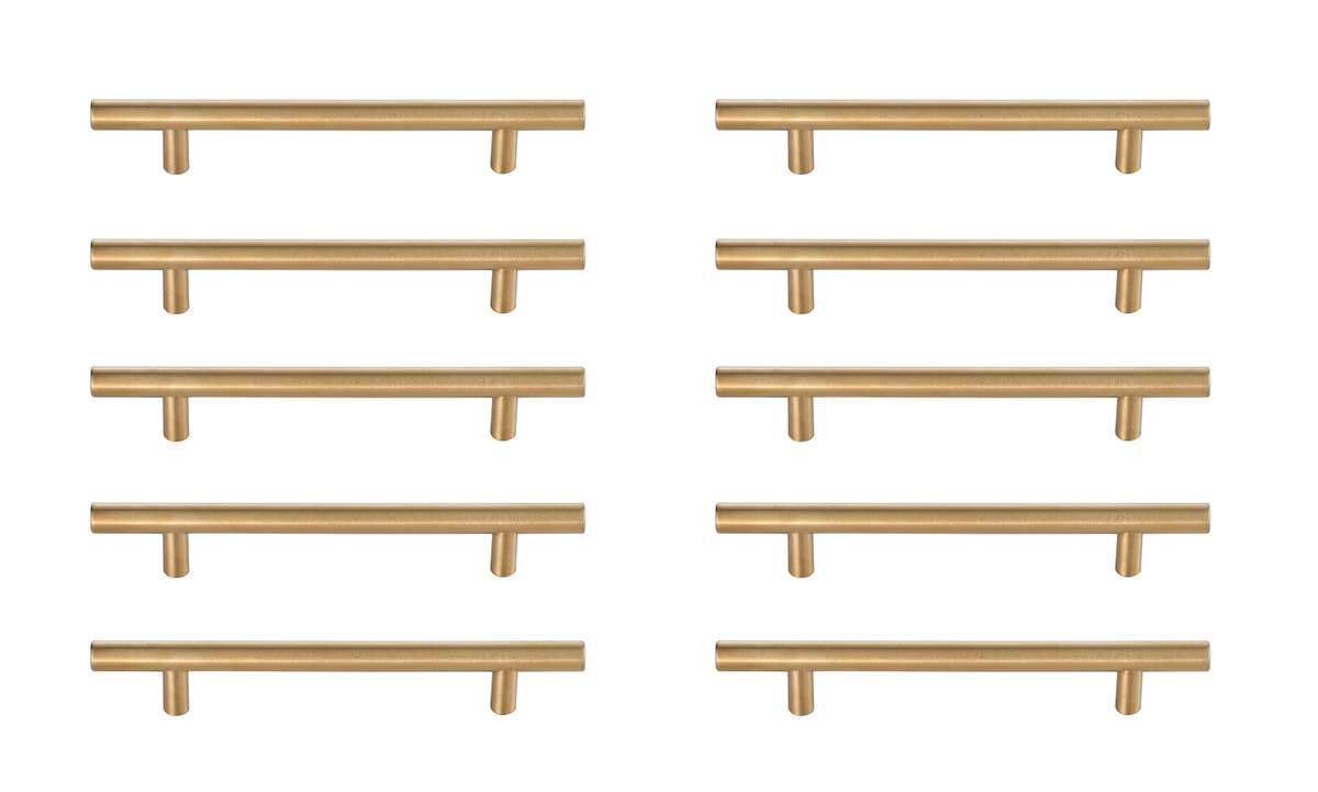 5 in. Quinn Multipack Center To Center Bar Pull, Brass - Pack of 10