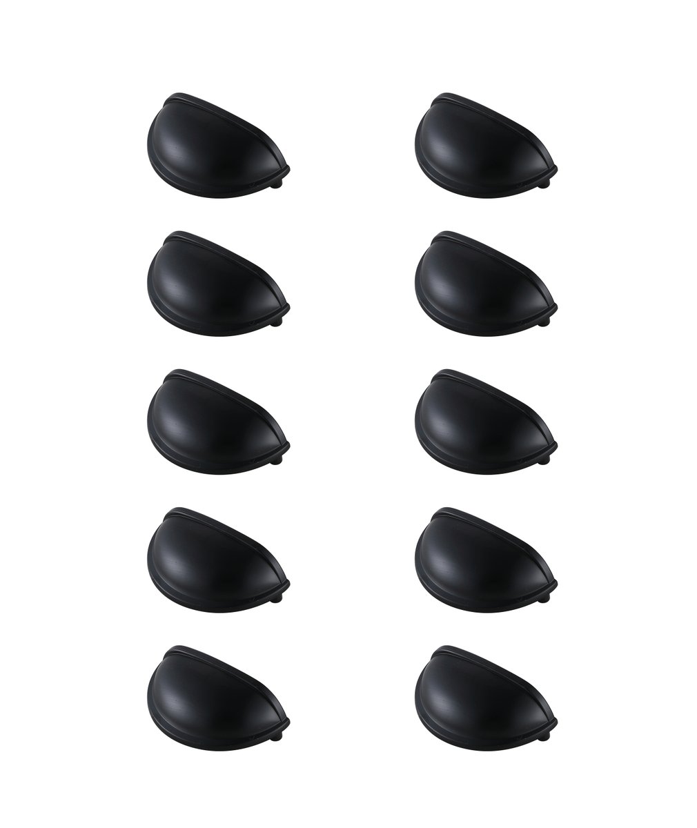 PL3002-MB-10PK 3 in. Atticus Multipack Center To Center Cup Bar Pull, Matte Black - Pack of 10