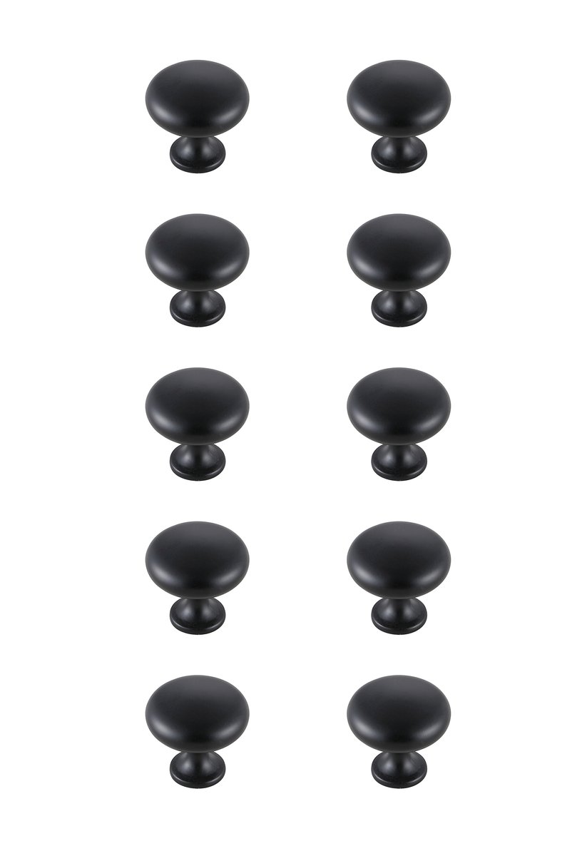 1.2 in. Dia. Cadon Multipack Mushroom Knob, Matte Black - Pack of 10