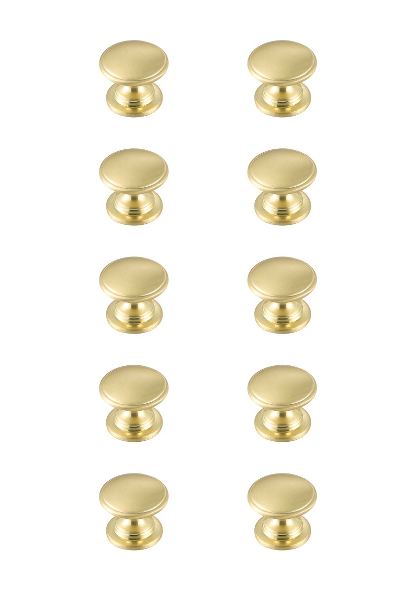 1.2 in. Dia. Kaid Multipack Mushroom Knob, Brushed Gold - Pack of 10