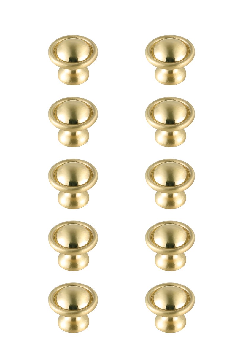 1.2 in. Dia. Kadea Multipack Mushroom Knob, Brushed Gold - Pack of 10