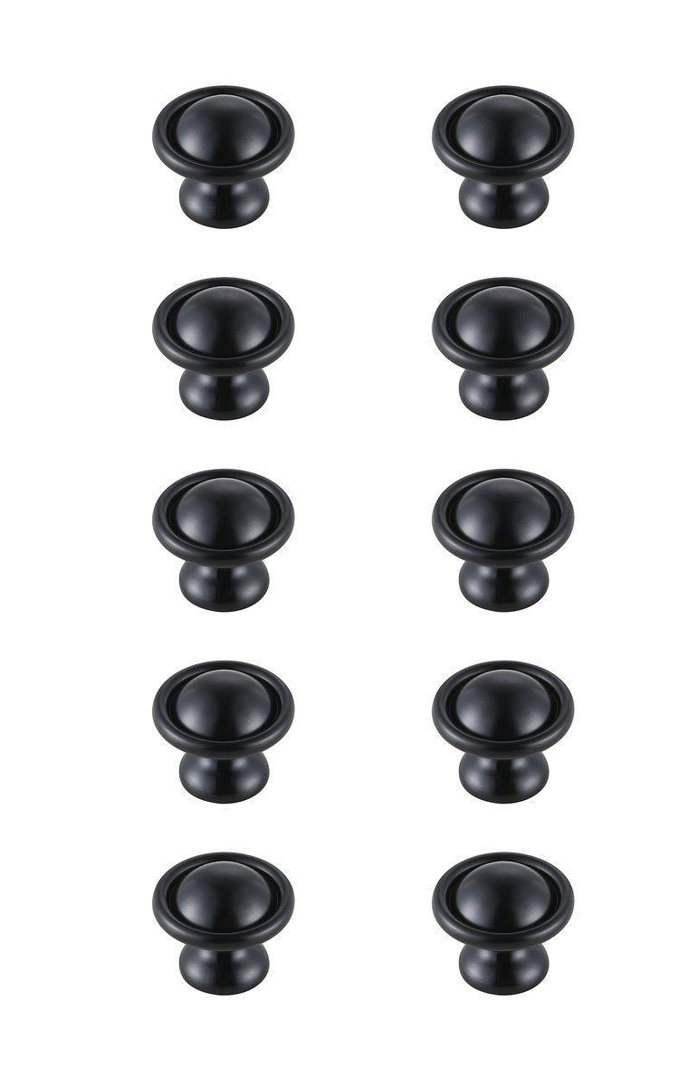 1.2 in. Dia. Kadea Multipack Mushroom Knob, Matte Black - Pack of 10