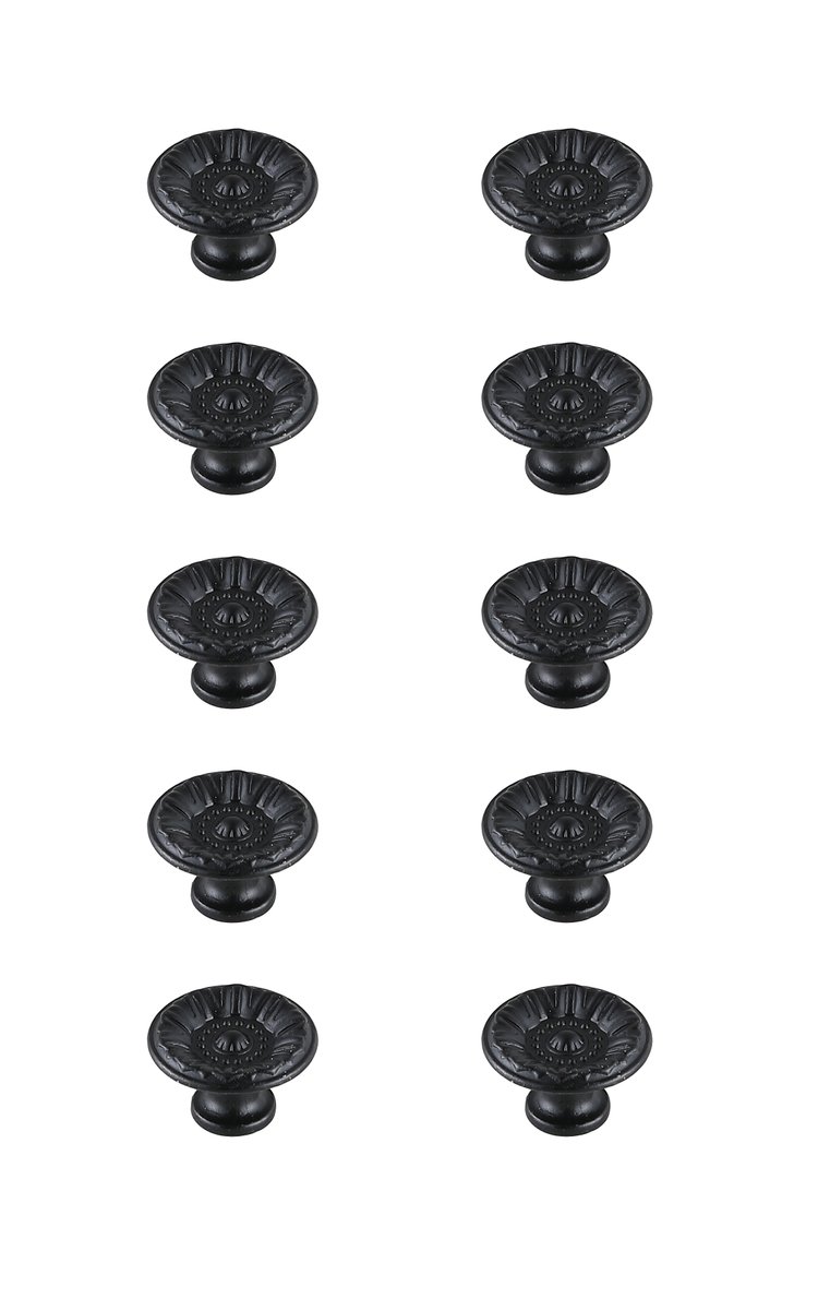 1.1 in. Dia. Corio Multipack Mushroom Knob, Matte Black - Pack of 10