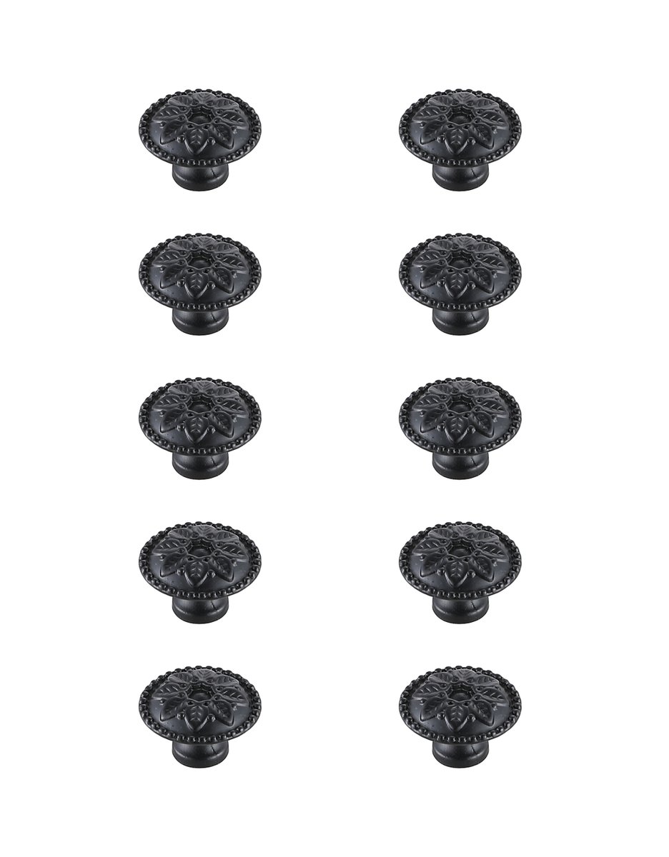 0.9 in. Dia. Corio Multipack Mushroom Knob, Matte Black - Pack of 10