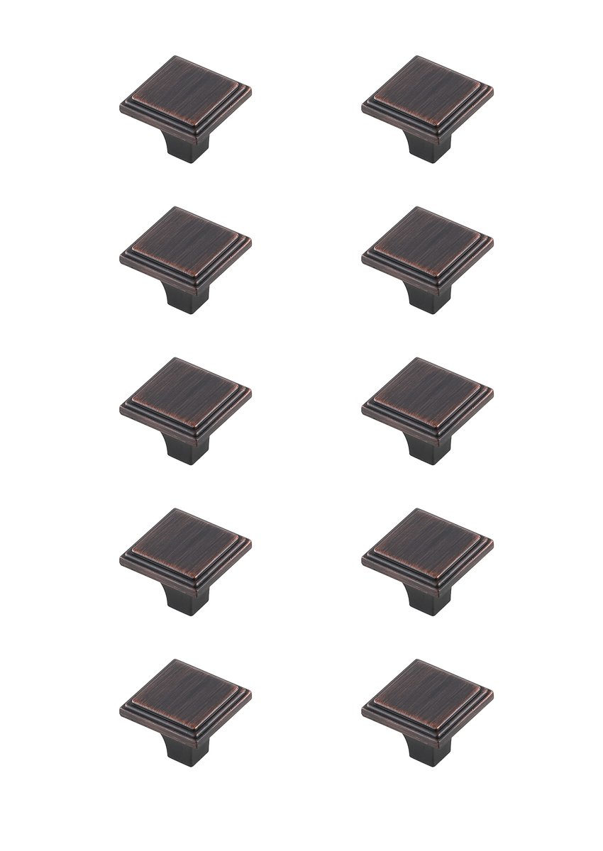 KB2012-ORB-10PK 1 in. Wilow Oil-Rubbed Bronze Square Knob, Set of 10