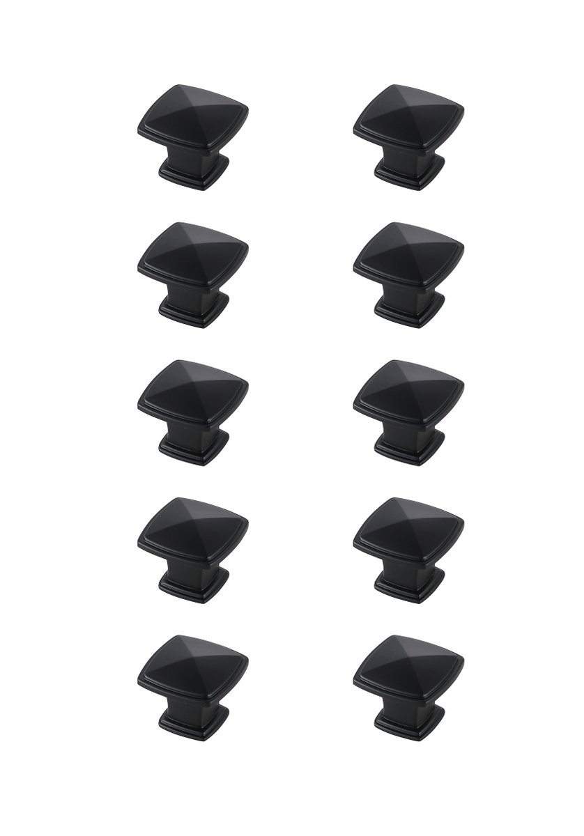 1.2 in. Marcel Multipack Square Knob, Matte Black - Pack of 10