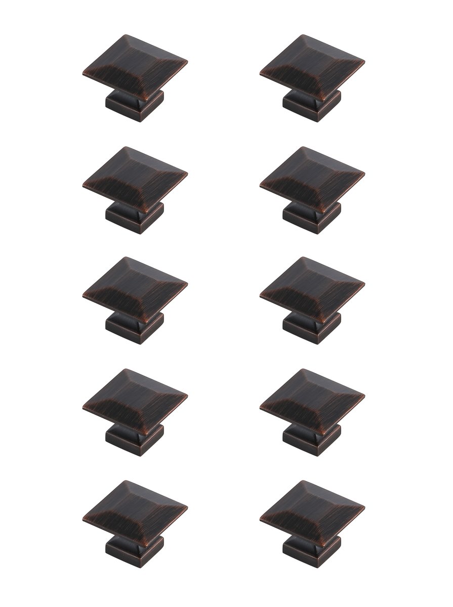KB2025-ORB-10PK 1.3 in. Cecil Oil-Rubbed Bronze Square Knob, Set of 10