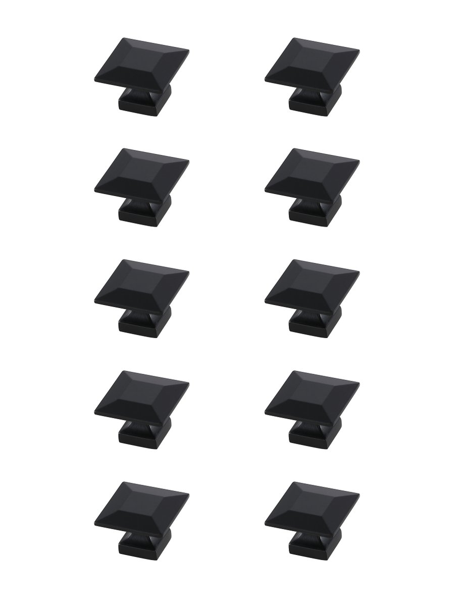 1.3 in. Cecil Multipack Square Knob, Matte Black - Pack of 10