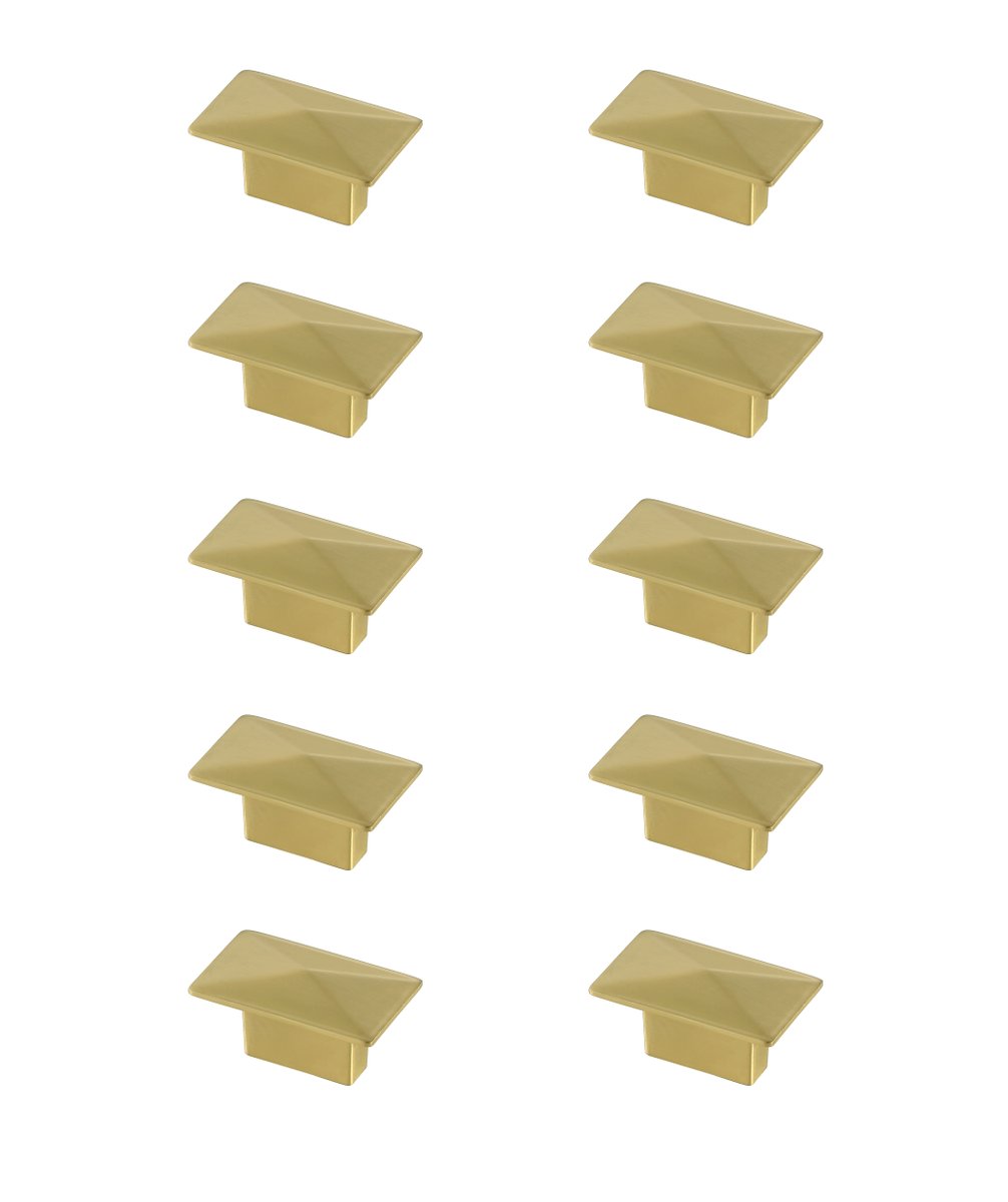 2 in. Perry Multipack Rectangle Knob, Brushed Gold - Pack of 10