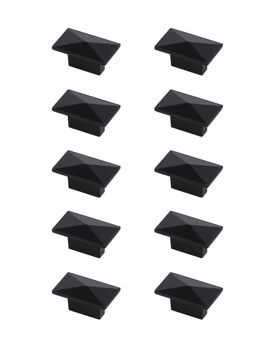 2 in. Perry Multipack Rectangle Knob, Matte Black - Pack of 10