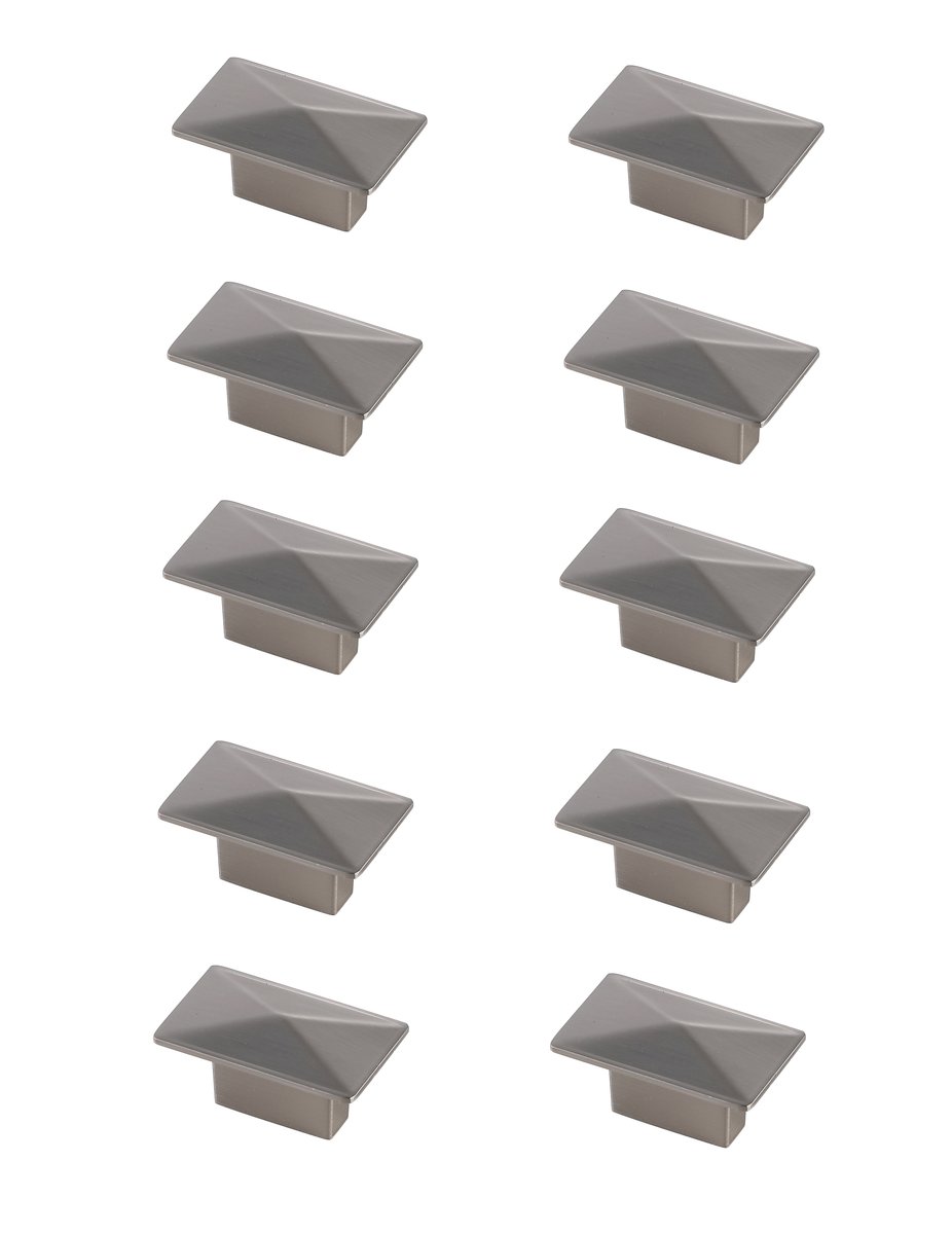 2 in. Perry Multipack Rectangle Knob, Brushed Nickel - Pack of 10