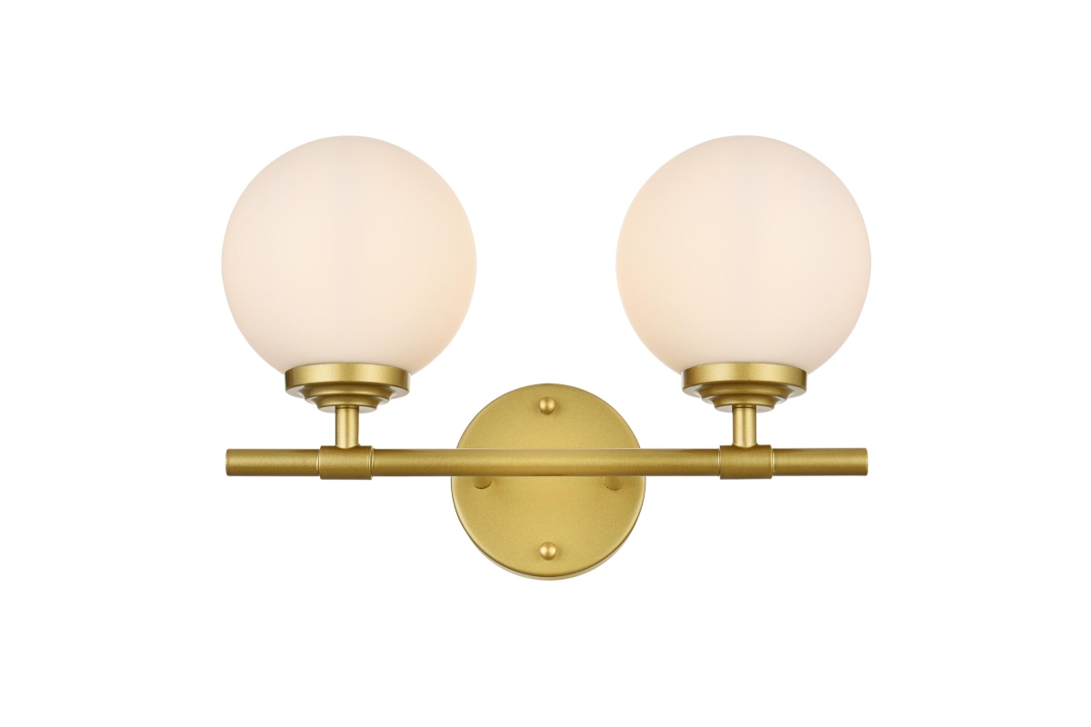 Picture of Living District LD7301W15BRA 15 in. Ansley 2 Lights Wall-Mounted Bath Sconce Light&#44; Brass