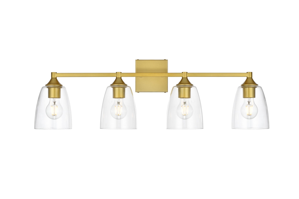 Picture of Living District LD7307W32BRA 32 in. Gianni 4 Lights Wall-Mounted Bath Sconce Light&#44; Brass