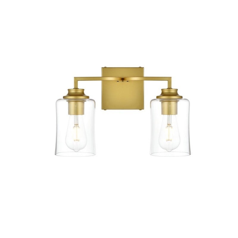 Picture of Living District LD7314W14BRA 14 in. Ronnie 2 Lights Wall-Mounted Bath Sconce Light, Brass