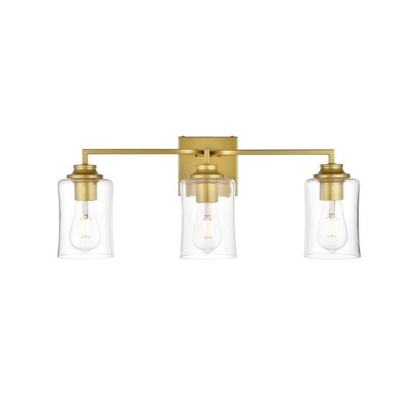Picture of Living District LD7314W23BRA 23 in. Ronnie 3 Lights Wall-Mounted Bath Sconce Light, Brass