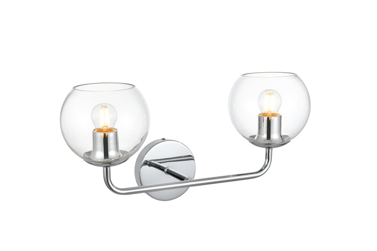 Two-Light Vanity Wall Lamp - Chrome - Dimmable - Modern Design