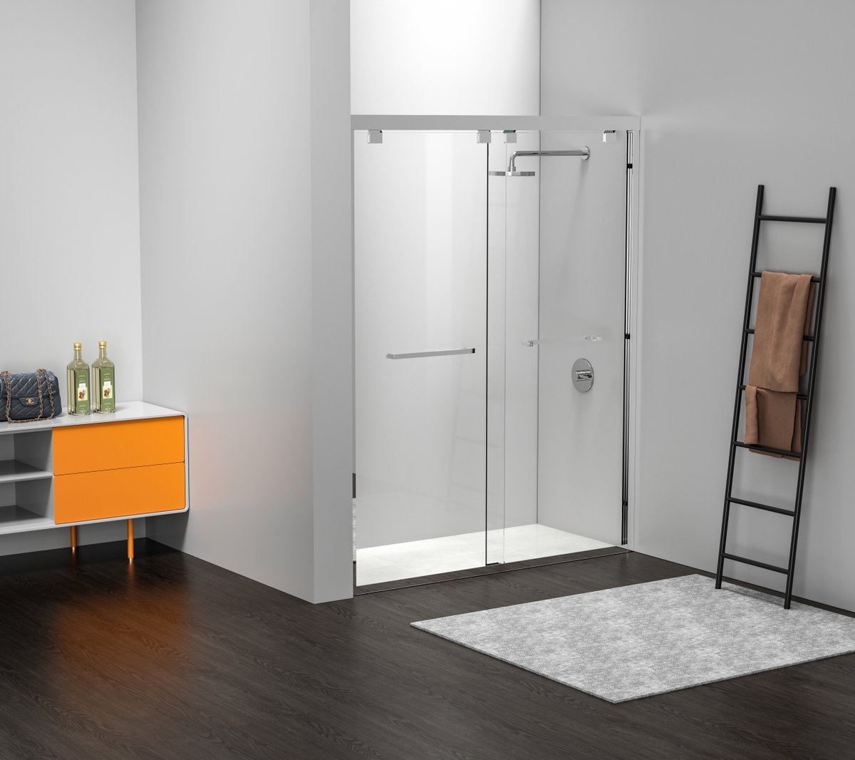 Picture of Elegant Kitchen & Bath SD303-6076PCH 76 x 2.36 x 60 in. Shower Door - Polished Chrome