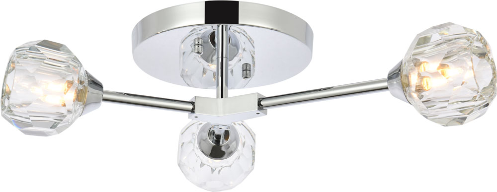 Zayne Chrome & Clear Overhead Wall Lighting