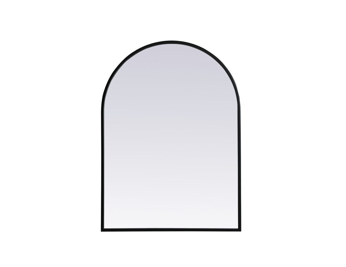 22 x 30 in. Metal Frame Arch Mirror, Black