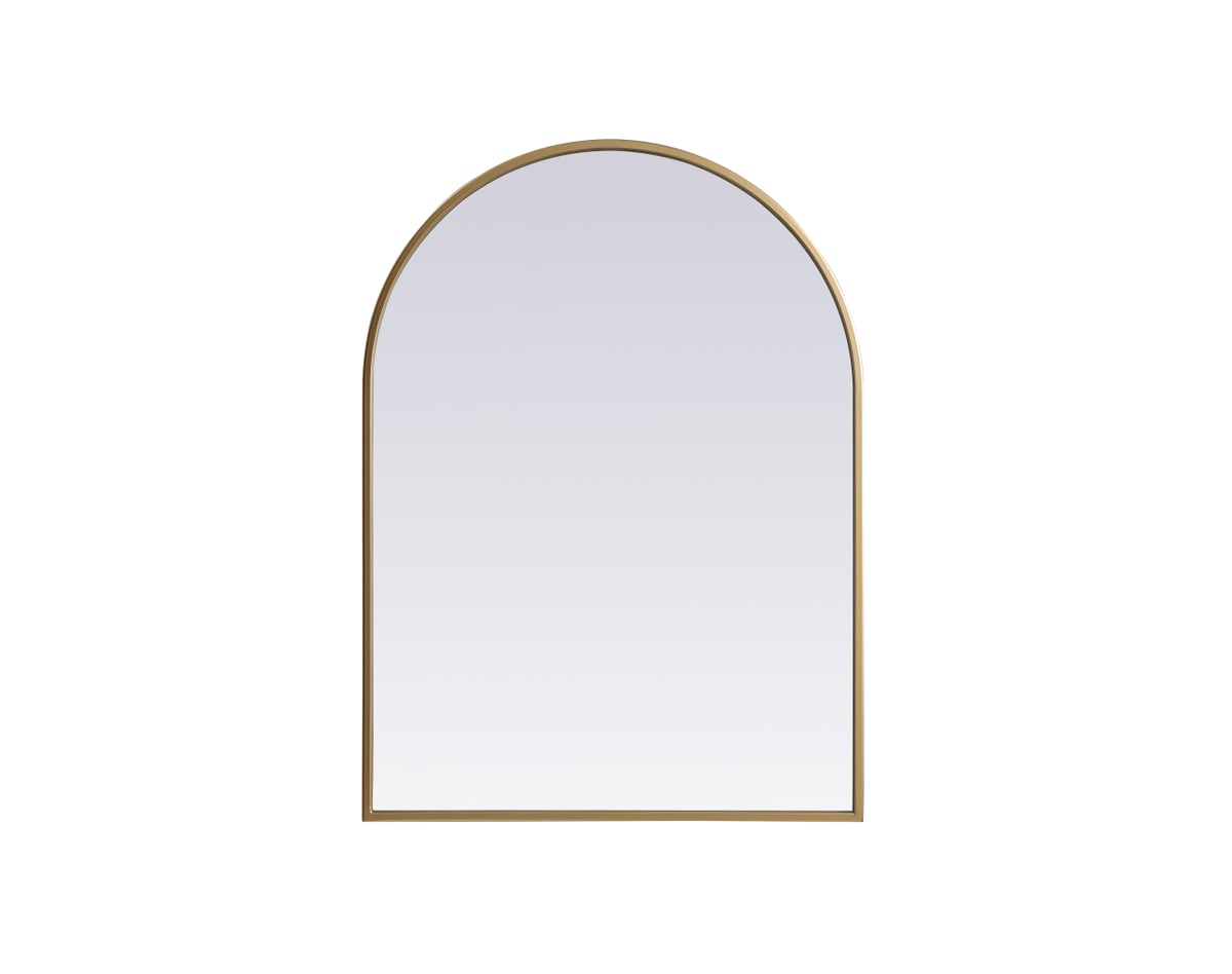 22 x 30 in. Metal Frame Arch Mirror, Brass