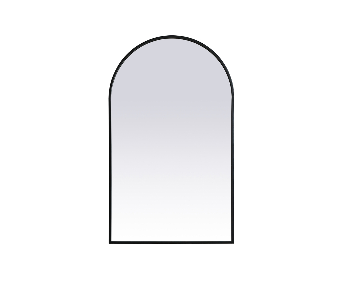 24 x 40 in. Metal Frame Arch Mirror, Black