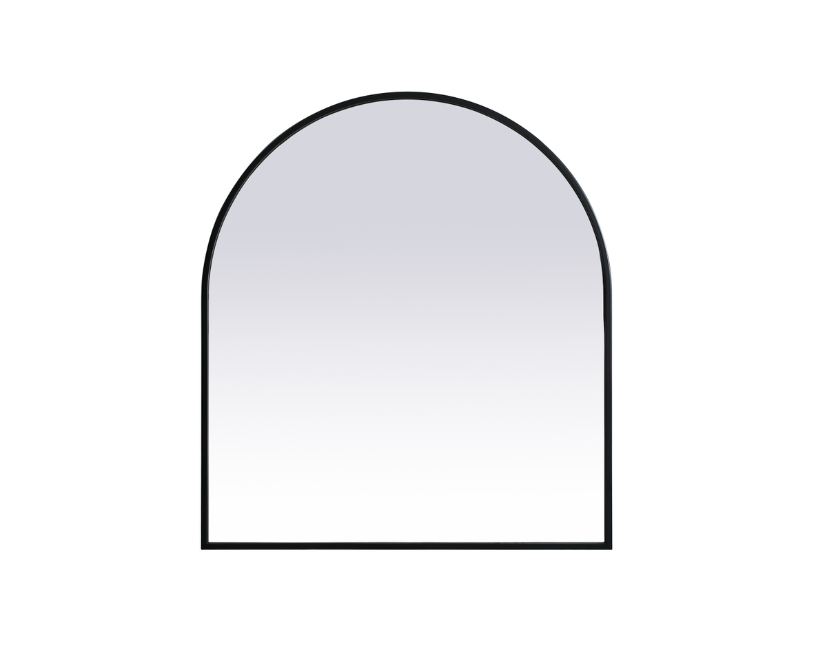 27 x 30 in. Metal Frame Arch Mirror, Black
