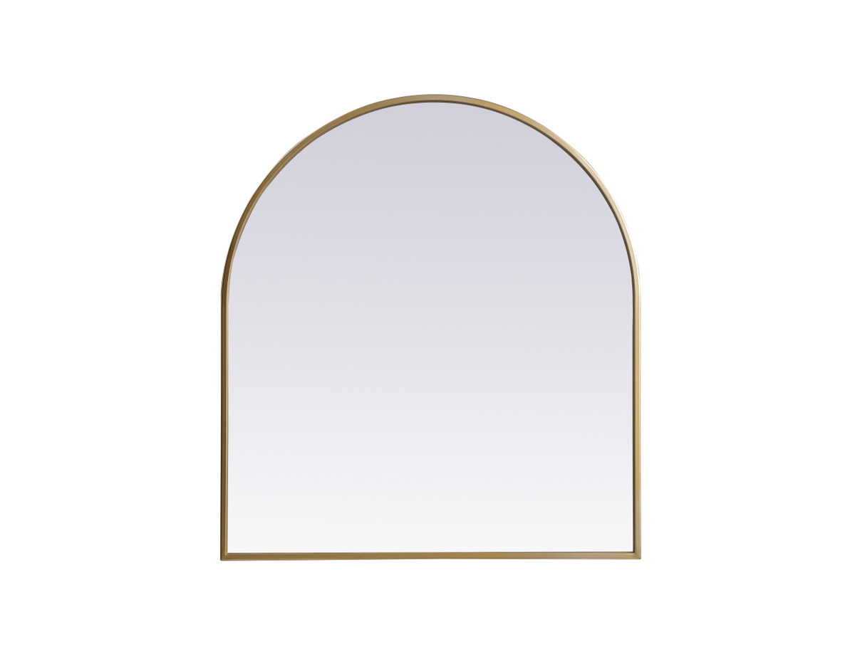 27 x 30 in. Metal Frame Arch Mirror, Brass