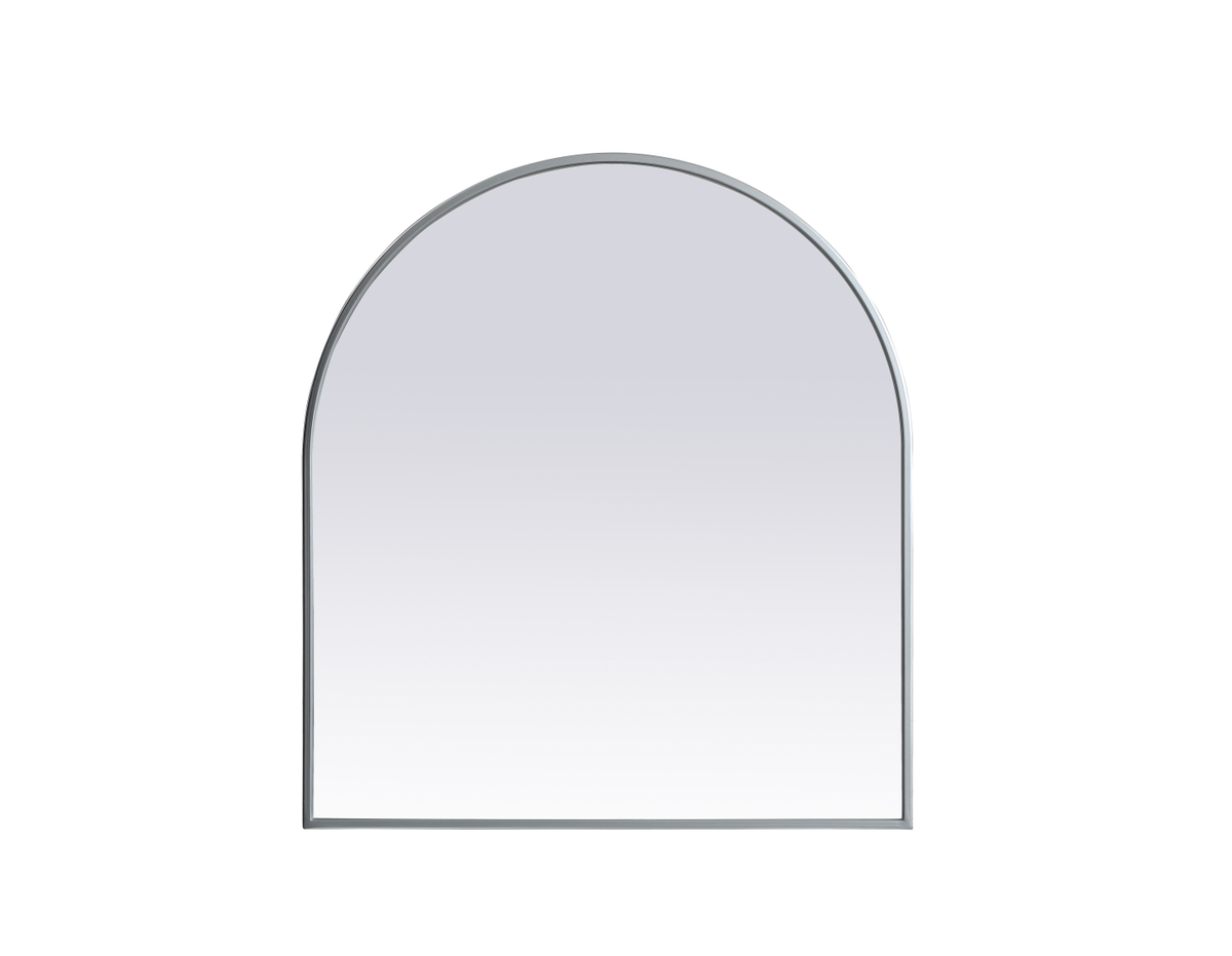 27 x 30 in. Metal Frame Arch Mirror, Silver