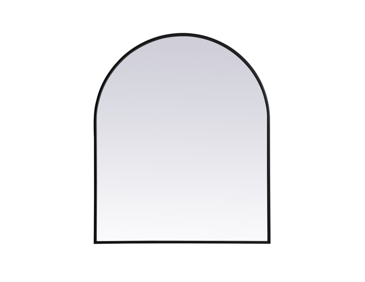 30 x 36 in. Metal Frame Arch Mirror, Black