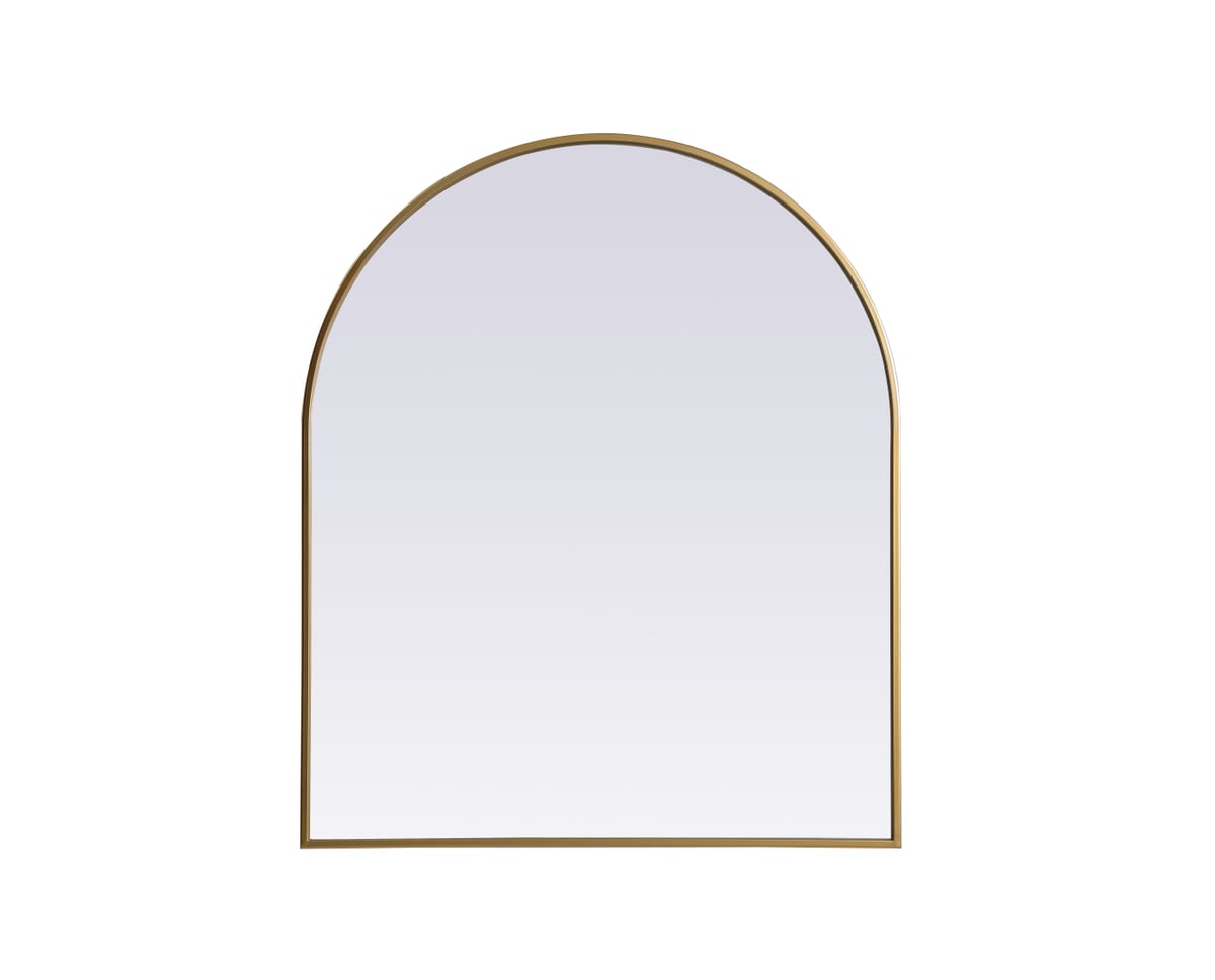 30 x 36 in. Metal Frame Arch Mirror, Brass