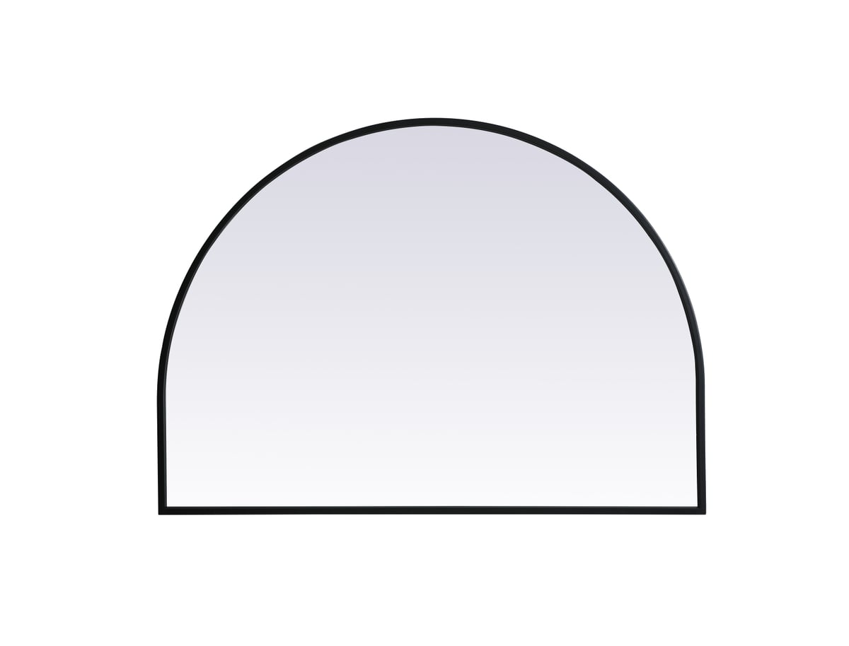 33 x 24 in. Metal Frame Arch Mirror, Black