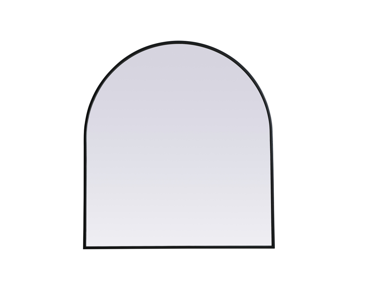 33 x 36 in. Metal Frame Arch Mirror, Black