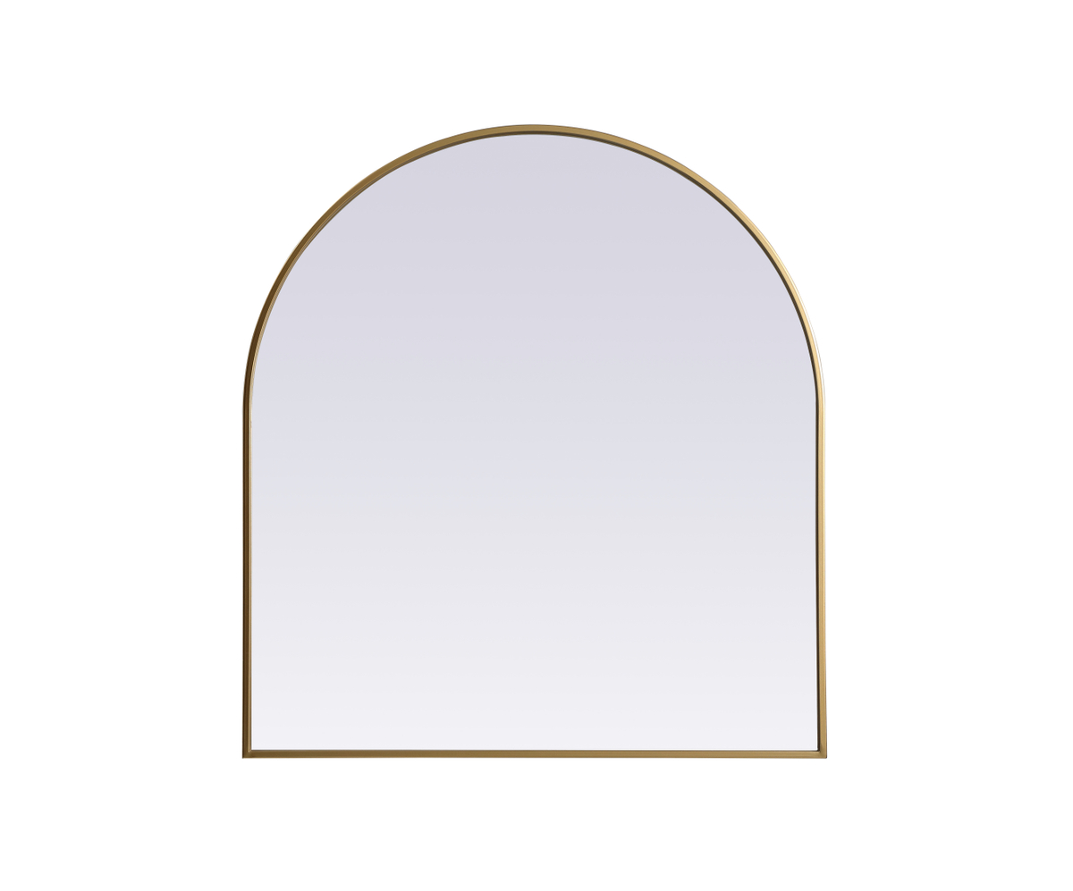33 x 36 in. Metal Frame Arch Mirror, Brass