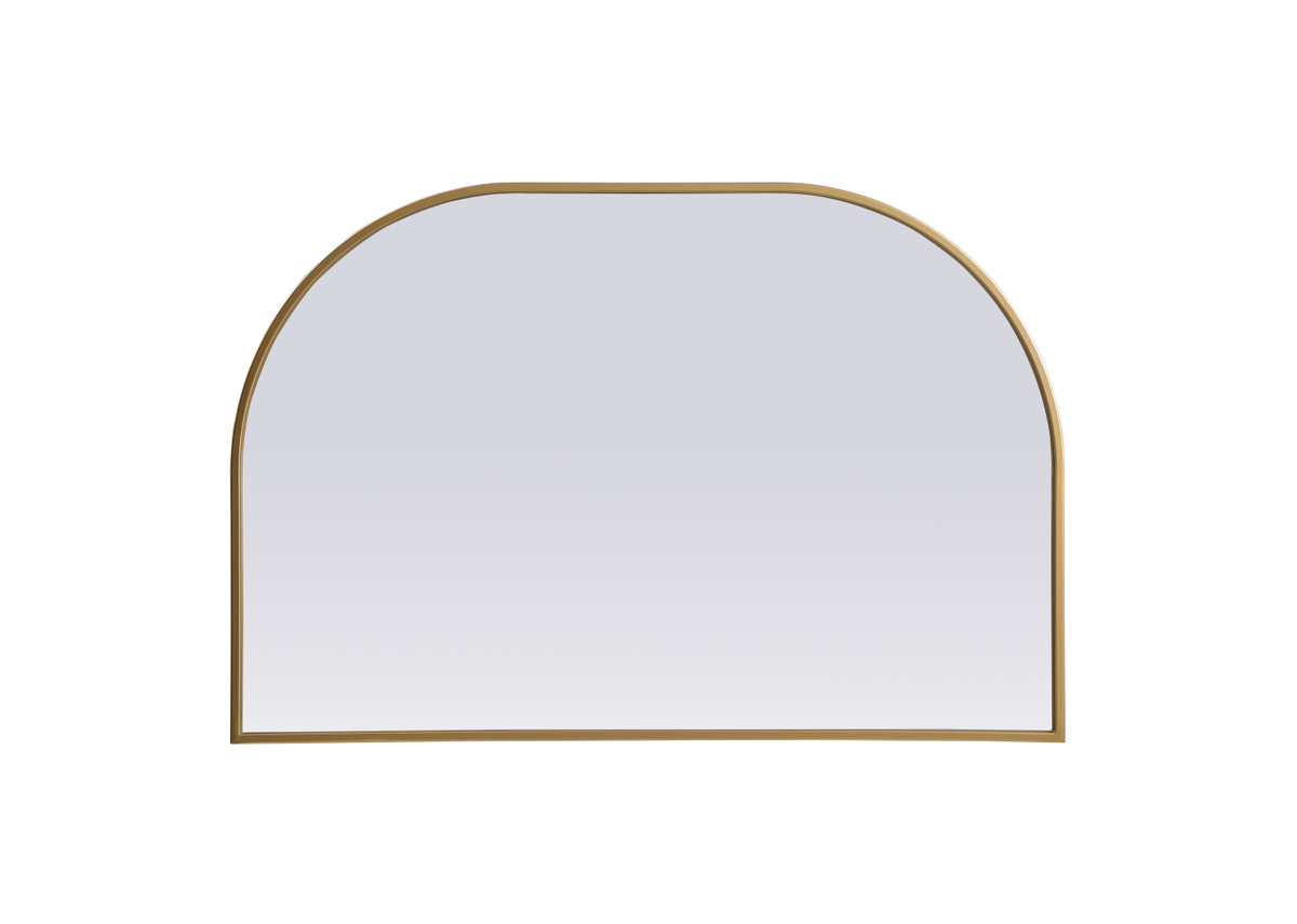 36 x 24 in. Metal Frame Arch Mirror, Brass