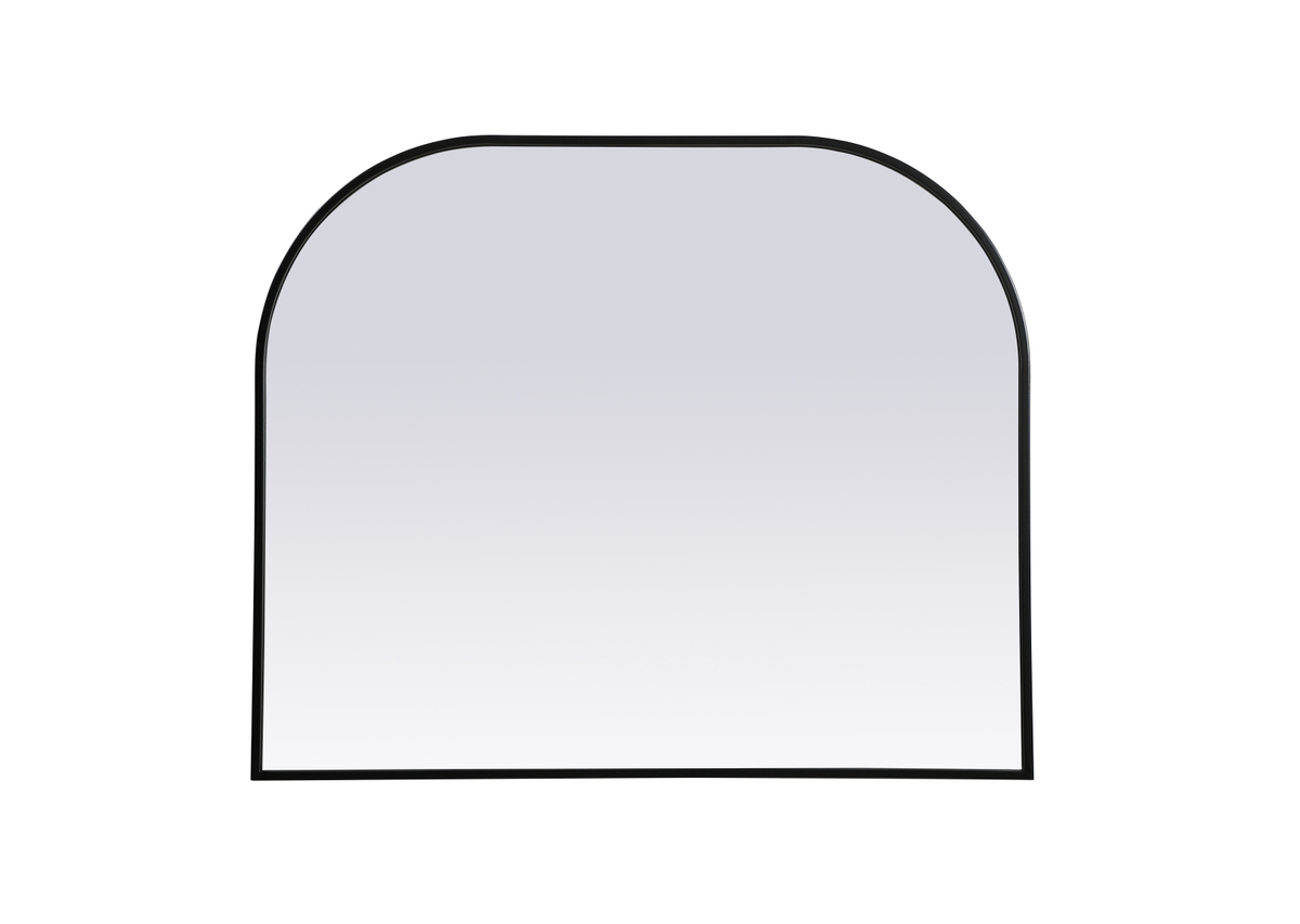36 x 30 in. Metal Frame Arch Mirror, Black