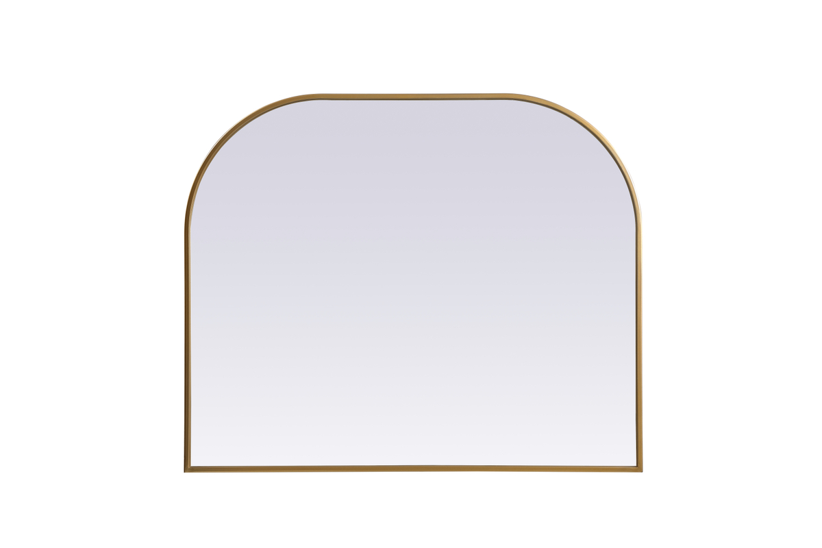 36 x 30 in. Metal Frame Arch Mirror, Brass