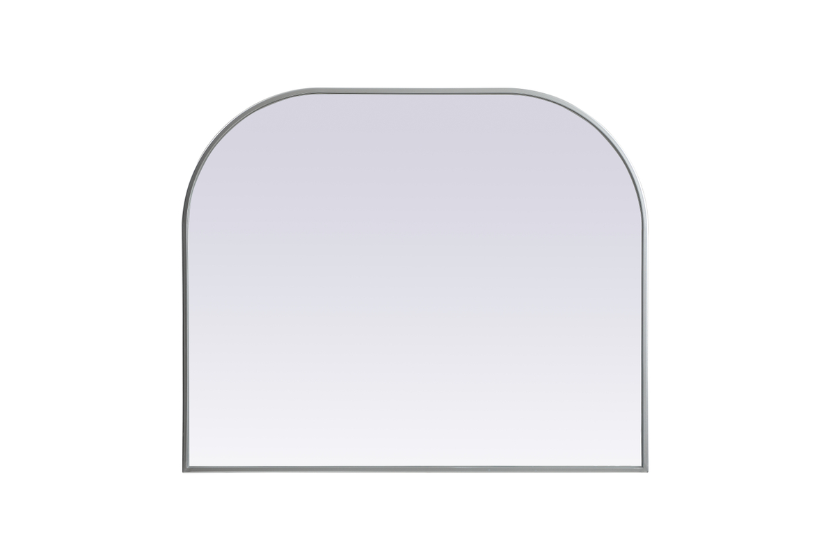 36 x 30 in. Metal Frame Arch Mirror, Silver
