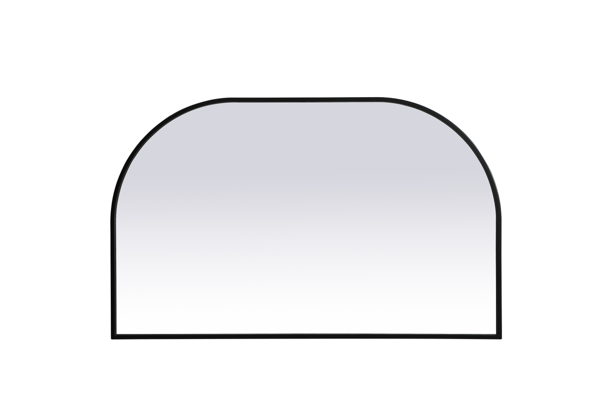 39 x 24 in. Metal Frame Arch Mirror, Black