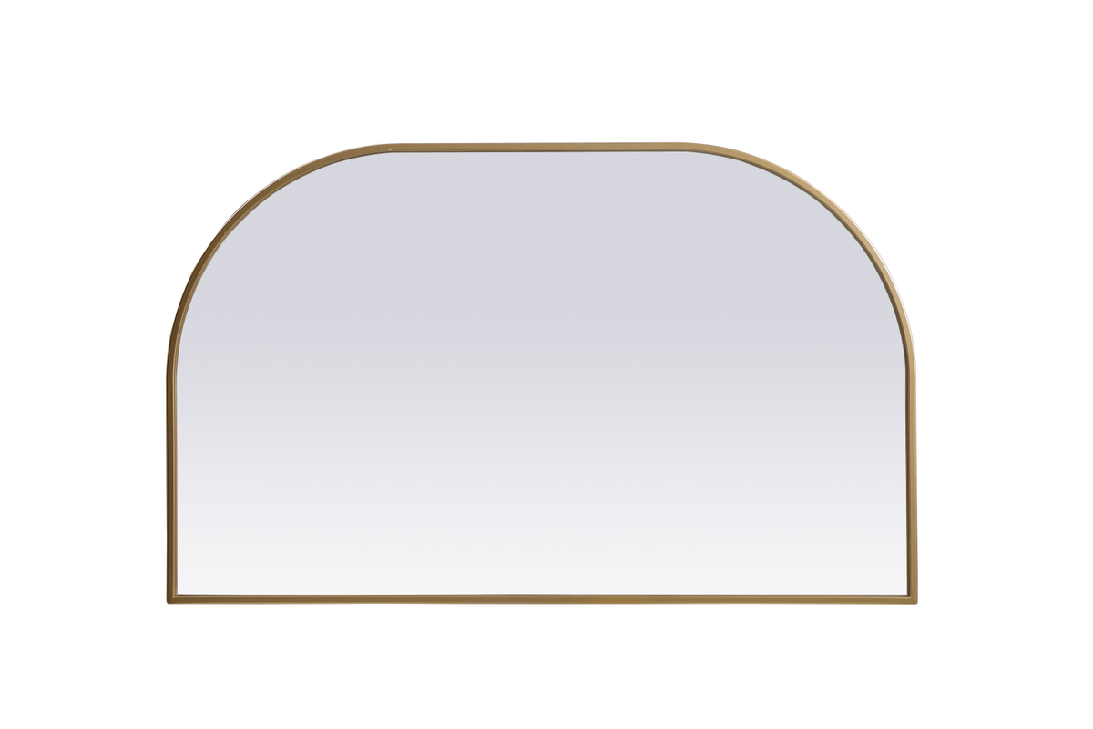 39 x 24 in. Metal Frame Arch Mirror, Brass