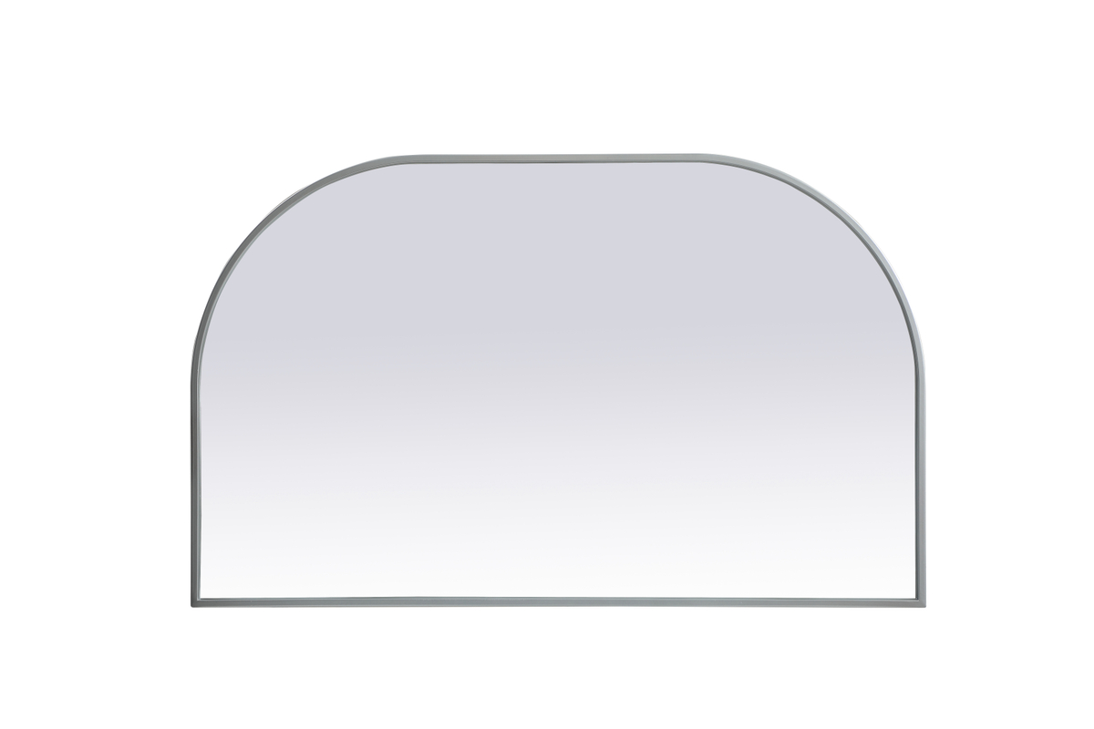 39 x 24 in. Metal Frame Arch Mirror, Silver