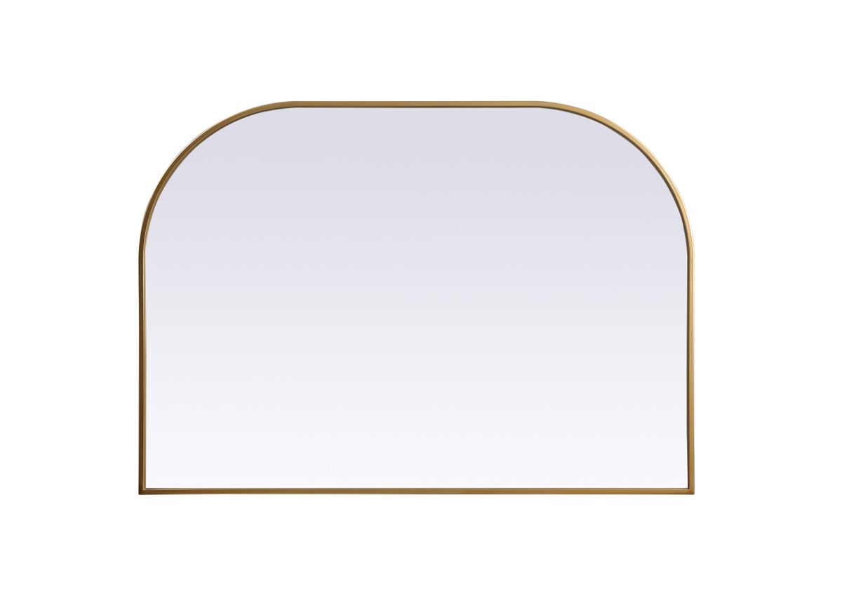 42 x 30 in. Metal Frame Arch Mirror, Brass