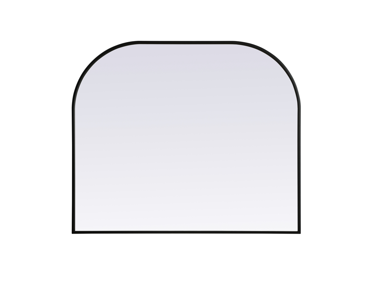40 x 34 in. Metal Frame Arch Mirror, Black