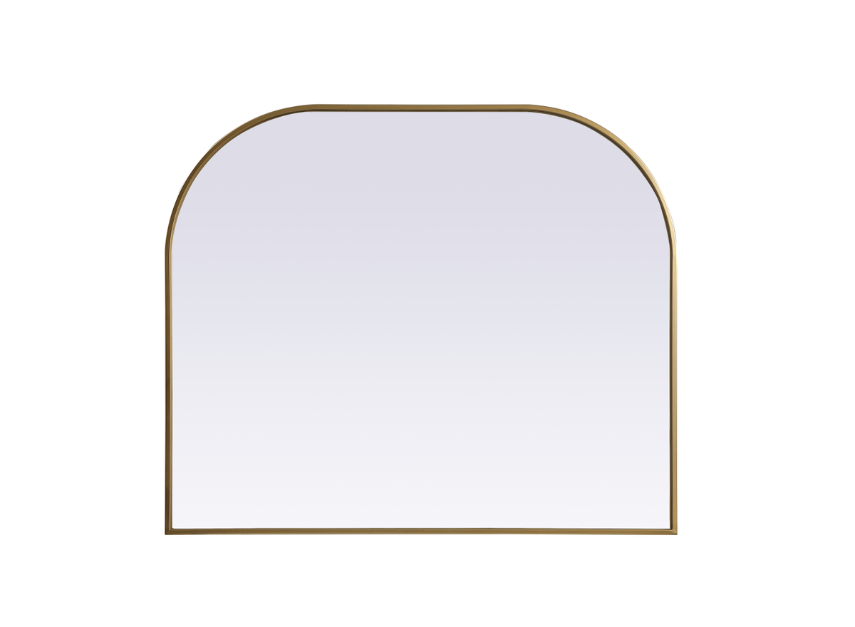 40 x 34 in. Metal Frame Arch Mirror, Brass
