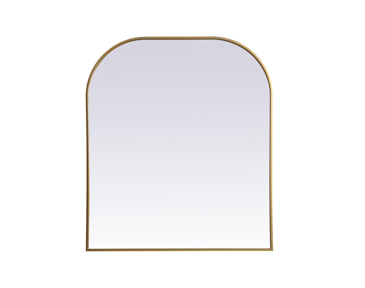 36 x 42 in. Metal Frame Arch Mirror, Brass