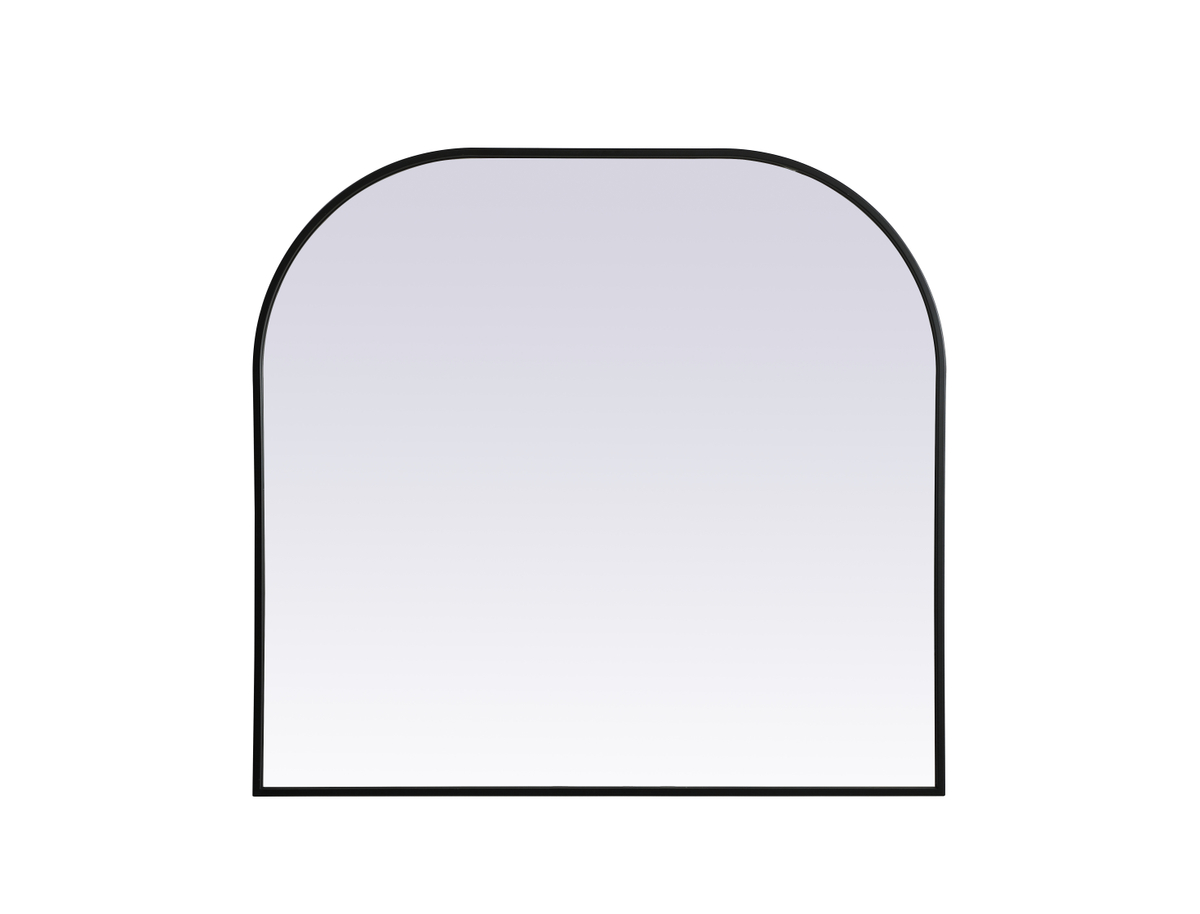 36 x 34 in. Metal Frame Arch Mirror, Black