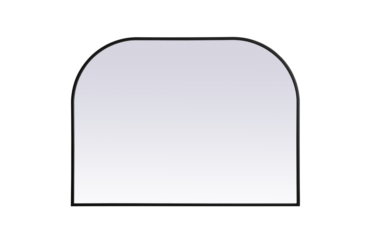 40 x 30 in. Metal Frame Arch Mirror, Black