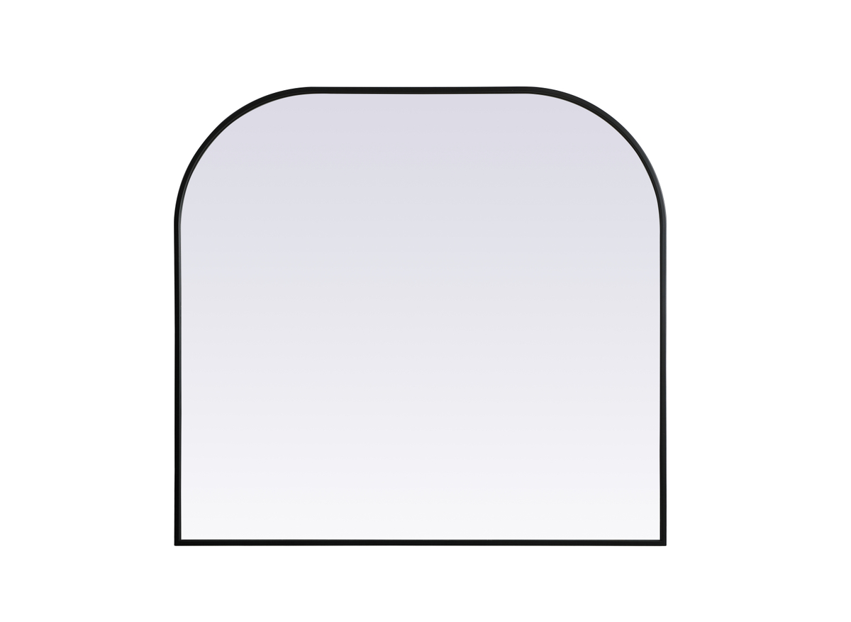40 x 38 in. Metal Frame Arch Mirror, Black