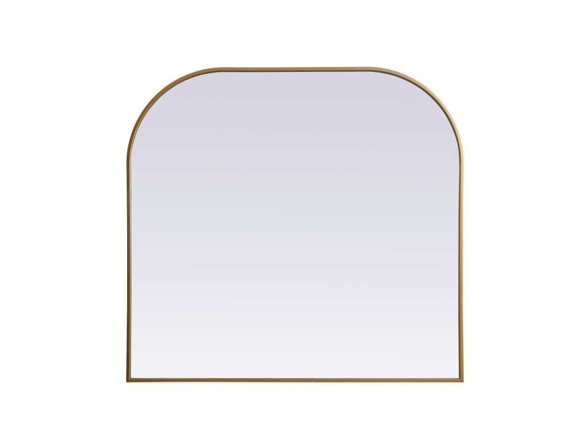 40 x 38 in. Metal Frame Arch Mirror, Brass