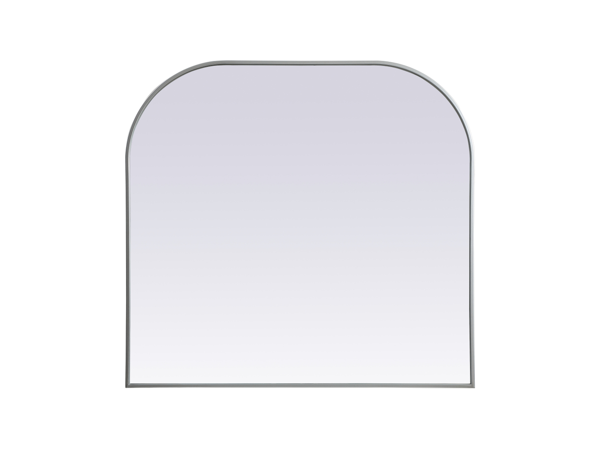 40 x 38 in. Metal Frame Arch Mirror, Silver