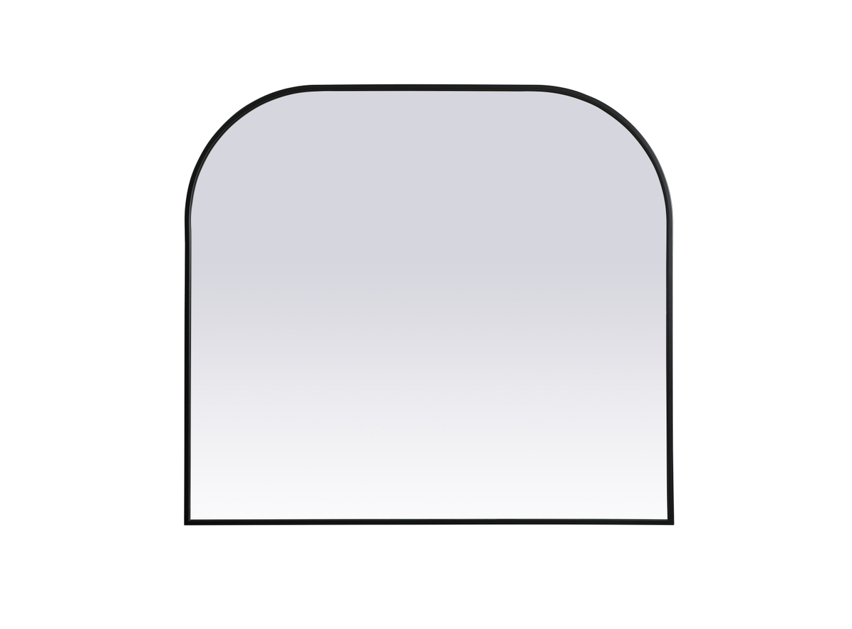 42 x 38 in. Metal Frame Arch Mirror, Black